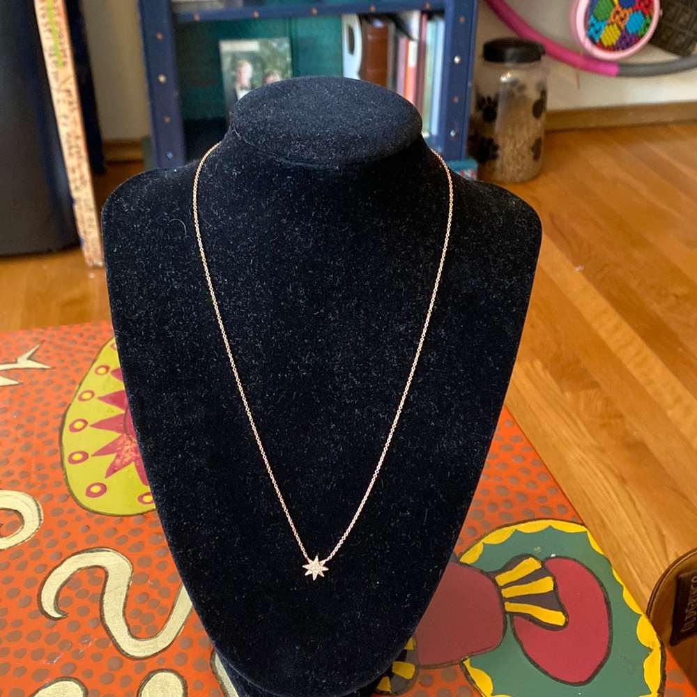 Vintage Zoe Chicco 14k rose gold necklace with diamond star-holiday perfect!